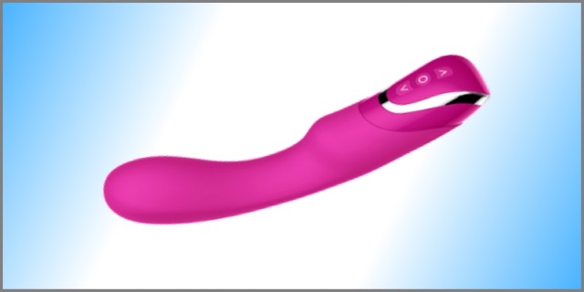 Light pink g-spot vibrator with blue-white gradient background